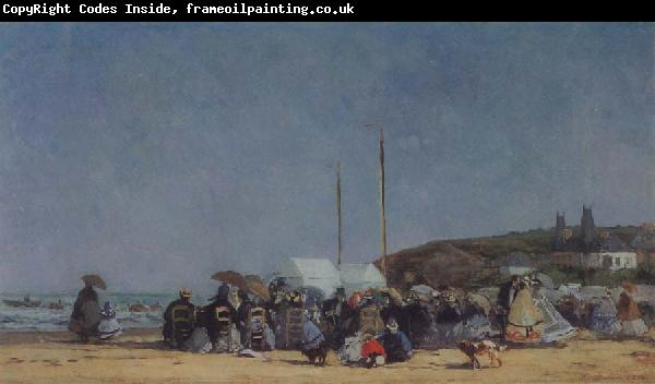 Eugene Boudin The Beach at Trouville